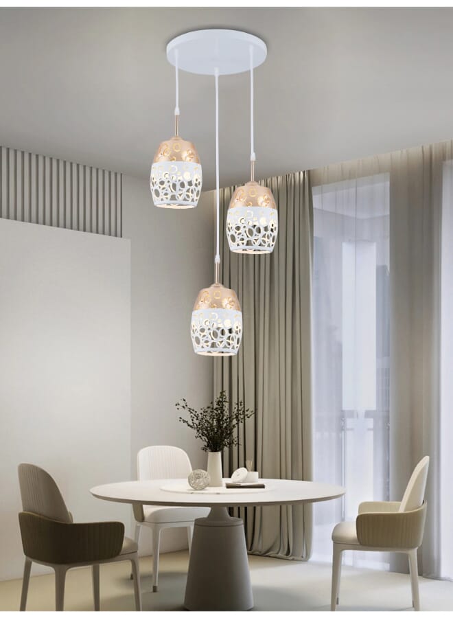 Best Power Modern Pendant Ceiling Light 6151-3 with E27 Lamp Base, 40W Max, Adjustable Length 80cm - Elegant Hanging Light Fixture (Lamp Not Included)  - Image 2