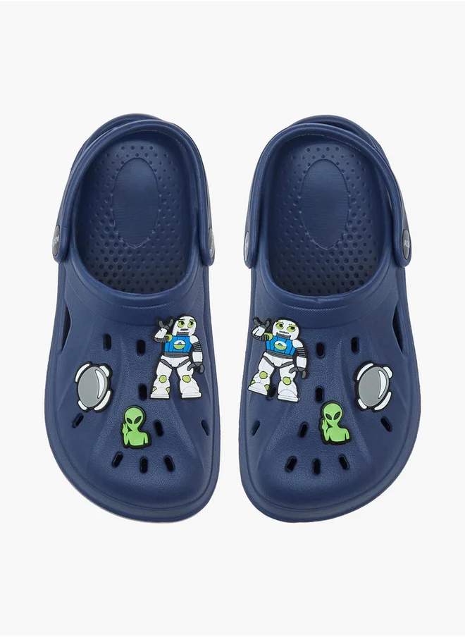 Aqua Applique Detail Clogs with Backstrap
