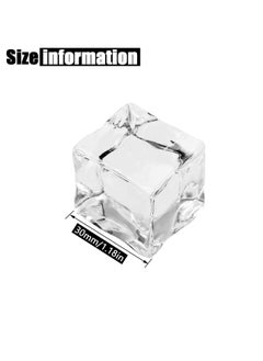 XiuWoo 50 Pcs 30MM Reusable Plastic Ice Cubes,Clear Acrylic Fake Cubes,Artificial Square Crystal Cubes for Photography Props Home Decoration Wedding Centerpiece Vase Fillers  - Image 5