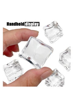 XiuWoo 50 Pcs 30MM Reusable Plastic Ice Cubes,Clear Acrylic Fake Cubes,Artificial Square Crystal Cubes for Photography Props Home Decoration Wedding Centerpiece Vase Fillers  - Image 4