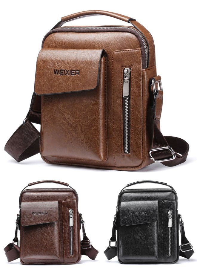 ويكسير حقيبة كتف رجالية عصرية، حقيبة رسول، حقيبة رياضية خارجية غير رسمية، حقيبة يد رجالية للأعمال، حقيبة مائلة، سوداء كبيرة - Image 4