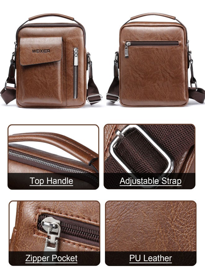 ويكسير حقيبة كتف رجالية عصرية، حقيبة رسول، حقيبة رياضية خارجية غير رسمية، حقيبة يد رجالية للأعمال، حقيبة مائلة، سوداء كبيرة - Image 5