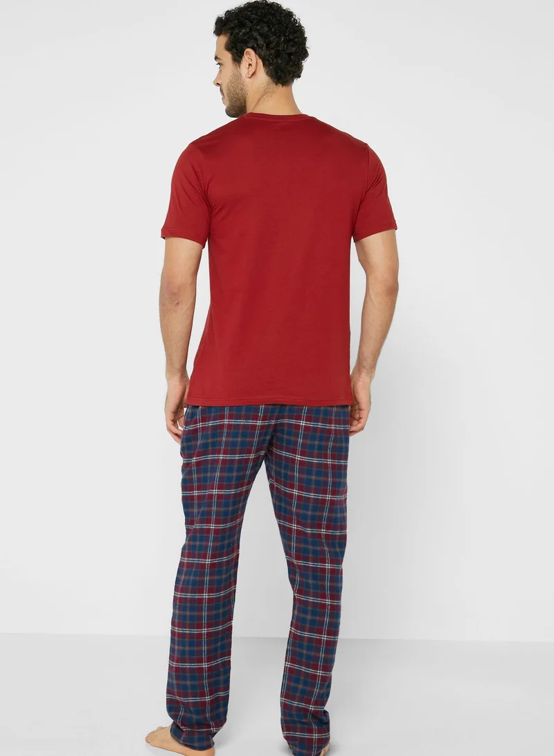 Seventy Five T-Shirt & Checked Pyjama Set