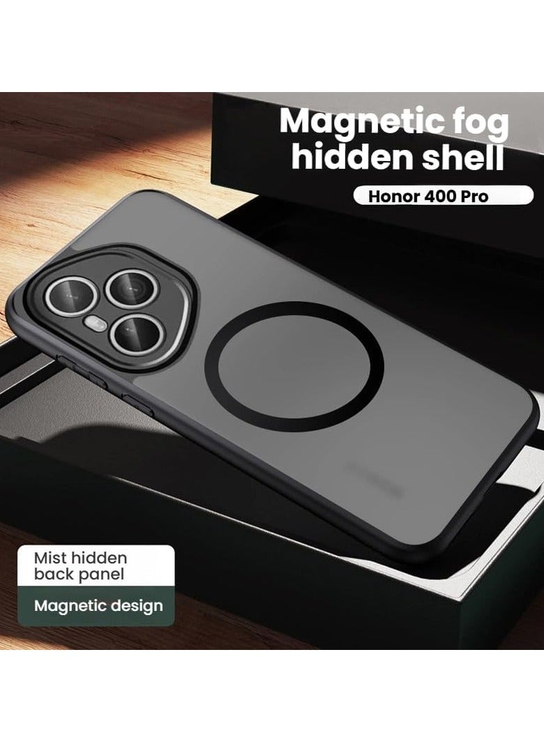 general Case Compatible with Honor 400 Pro 5G Magnetic Transparent Matte TPU Shockproof Semitransparent Lightweight and Minimalist Back Cover For Honor 400 Pro - Image 4