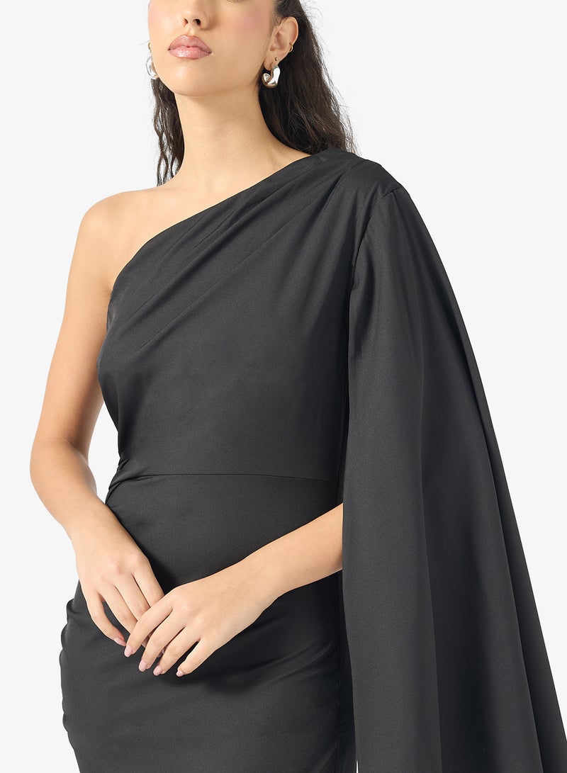 جينجر فستان ضيق بكتف واحد وكسرات - Image 3