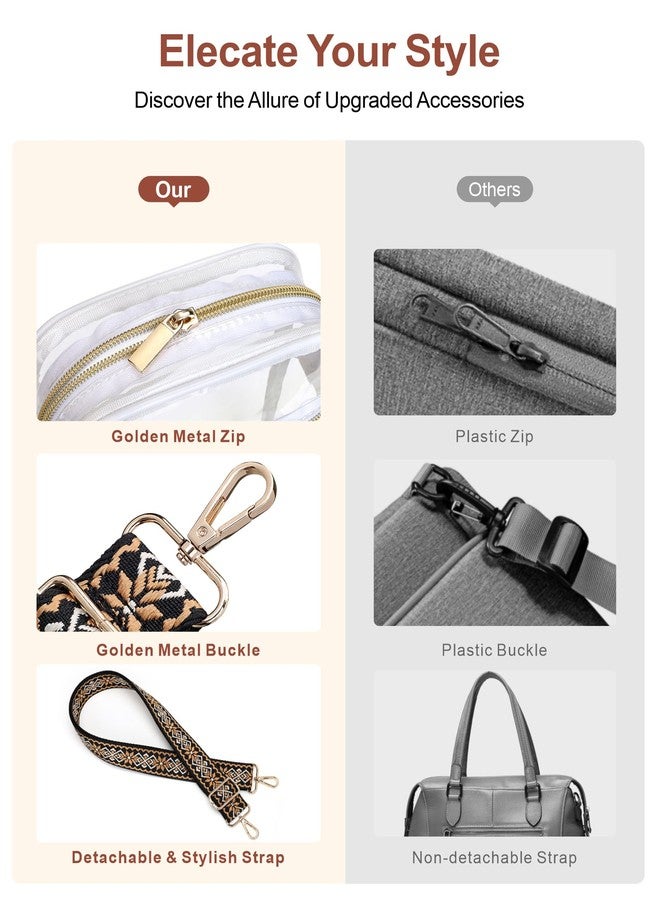 PACKISM Clear Bag for Stadium Events - Small Fashion Clear Purses for Women Stadium Crossbody Messenger Bag with Stylish Strap for Concerts Sporting Events - Image 5