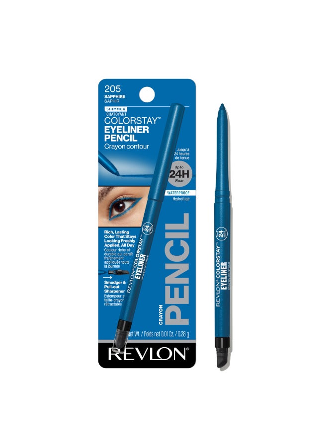 Revlon ColorStay Pencil Waterproof Eyeliner, Smudge-Proof, Eye Makeup with Built-In Sharpener, Packaging May Vary, 205 Sapphire, 0.01 oz SAPPHIRE - Image 1