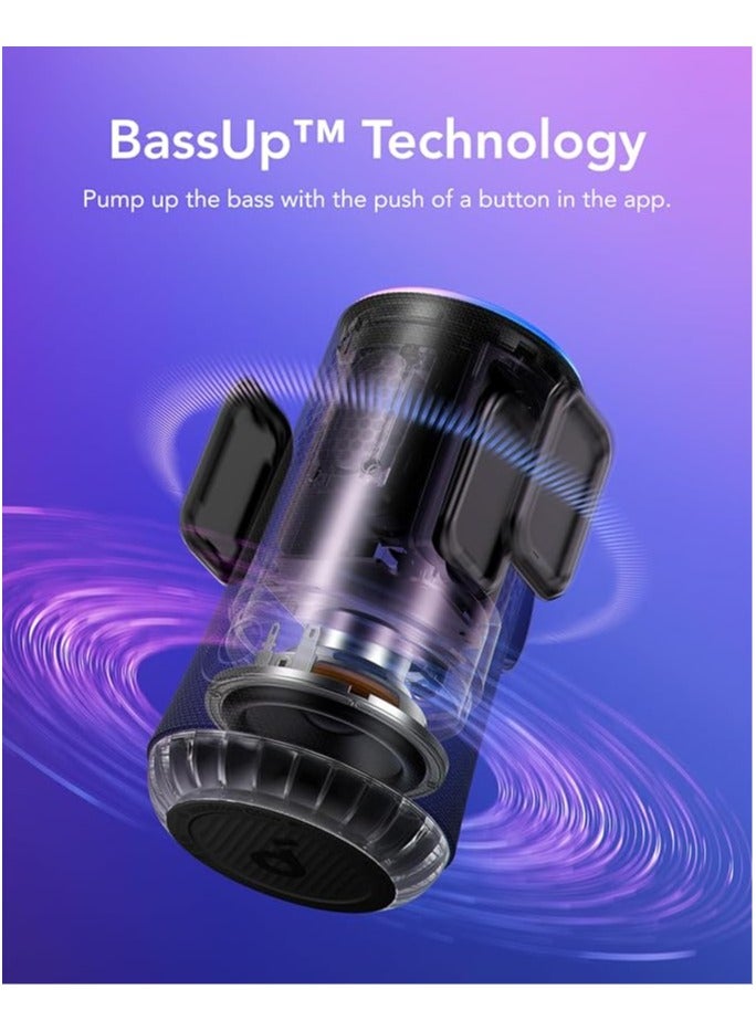Soundcore Glow Portable Speaker With 30W 360° Sound, Synchronized Radiant Light, 18H Playback, Customizable EQ And Light Show, And IP67 Waterproof Black - Image 3