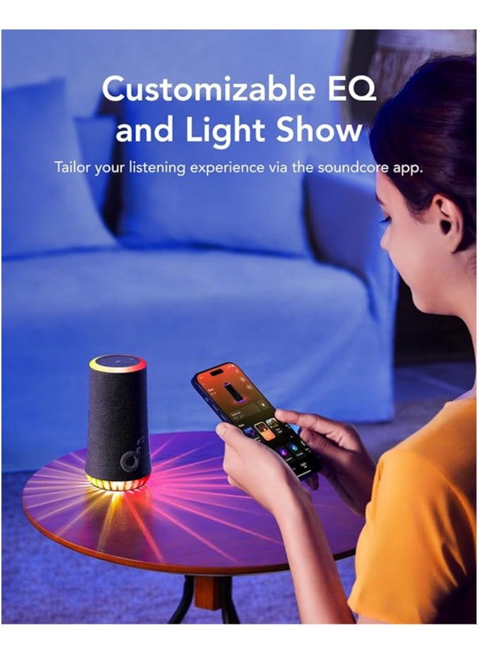 Soundcore Glow Portable Speaker With 30W 360° Sound, Synchronized Radiant Light, 18H Playback, Customizable EQ And Light Show, And IP67 Waterproof Black - Image 5