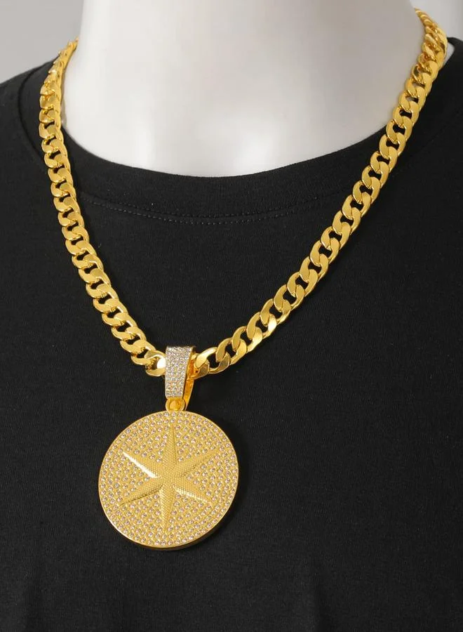 تايك تو قلادة سلسلة ذهبية بدلاية نجمة للرجال