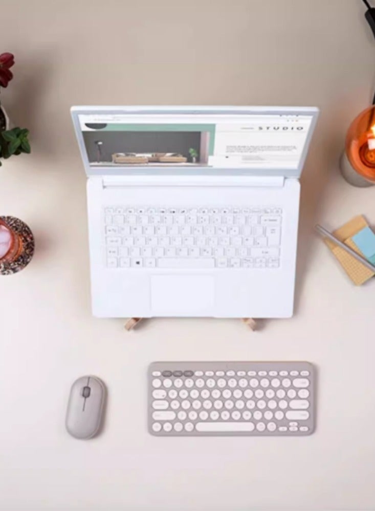 بلوتوث اللاسلكية لوحة المفاتيح مكتب متعدد الأجهزة المحمولة الخفيفة لهجة الأرجواني - Image 4