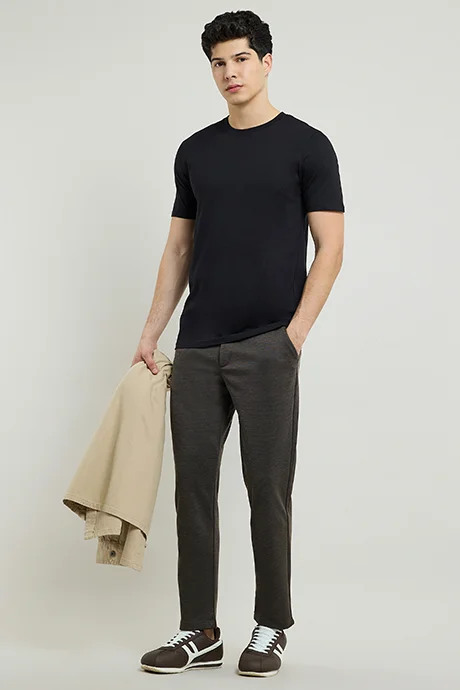 R&b Solid T-Shirt with Crew Neck and Short Sleeves