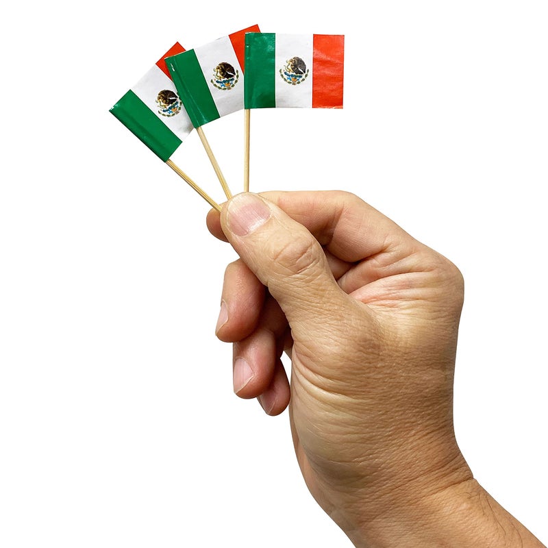 288 Count  KingSeal Mexican Flag Toothpicks 25 Inch Ideal for Mexican Restaurants Cinco De Mayo Appetizers Cocktails and More  2 Packs x 144