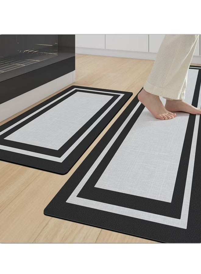 Kitchen Rugs and Mats 2 Piece Set, Non-Slip Washable Kitchen Mats, Super Absorbent Thin Low Profile Kitchen Runner Rug Set of 2, Quick Dry Kitchen Floor Mats  - Image 1