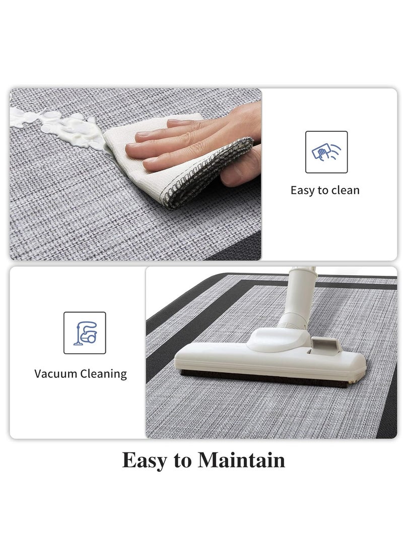 Kitchen Rugs and Mats 2 Piece Set, Non-Slip Washable Kitchen Mats, Super Absorbent Thin Low Profile Kitchen Runner Rug Set of 2, Quick Dry Kitchen Floor Mats  - Image 5