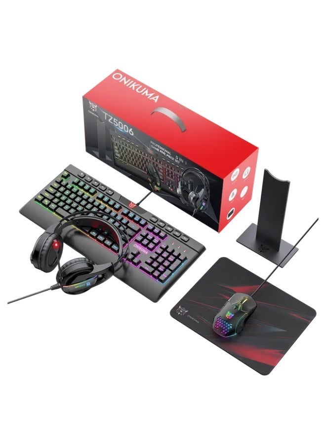 ONIKUMA TZ5006  Combo Gaming Set with Keyboard Mouse Headset Stand.... - Image 1