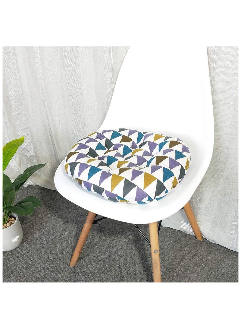Anna Comfortable Home Office Cotton Linen Breathable Round Chair Cushion - Image 4