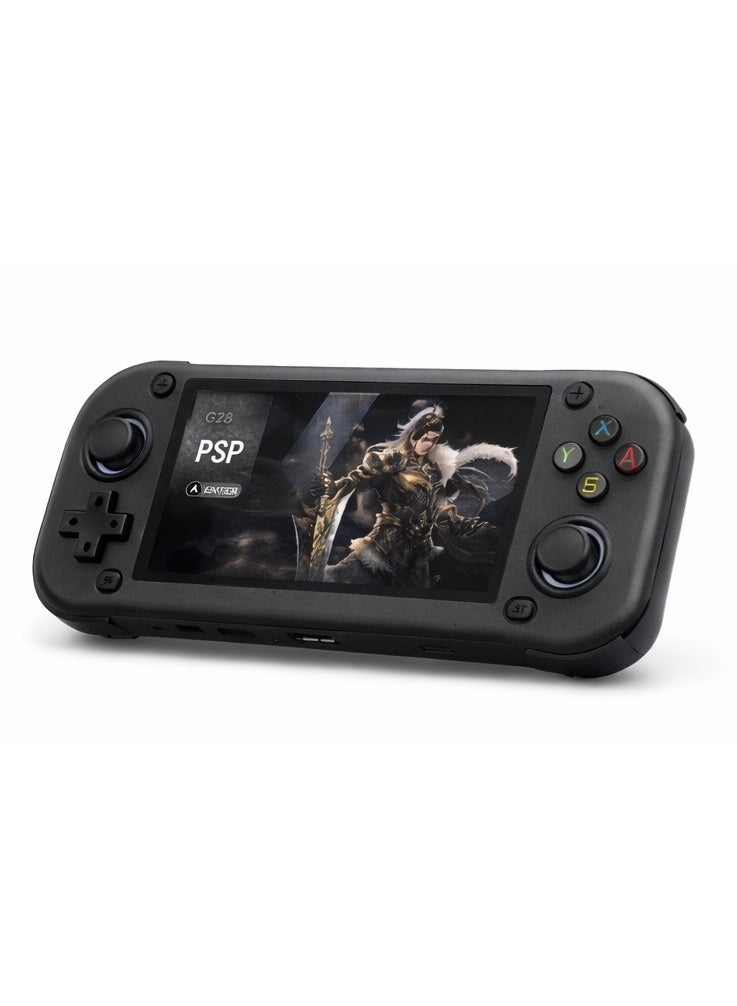 JAJEEK G28 4.3 Inch HD Handheld Game Console with Dual Analog Joystick, 2000mAh Rechargeable Battery, Portable Retro Gaming Player, Built-In Classic Games, AV Output Support, Compact Travel Gaming Device Black - Image 1