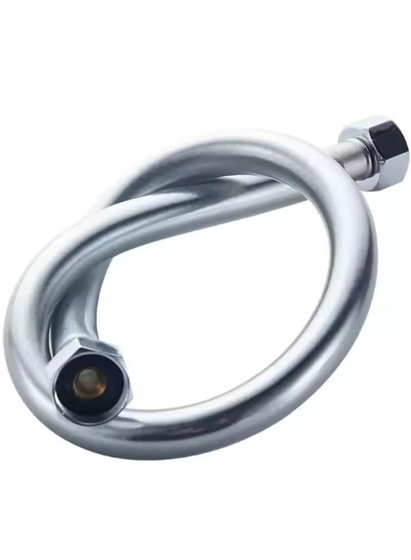 خرطوم مسطرة دش 2 × 1 من بلاستيك PVC مقاس 80 سم فضي ضمان 5 سنوات - متجر فانلارا الايطالي - يستخدم في وصلات الدش - Image 1