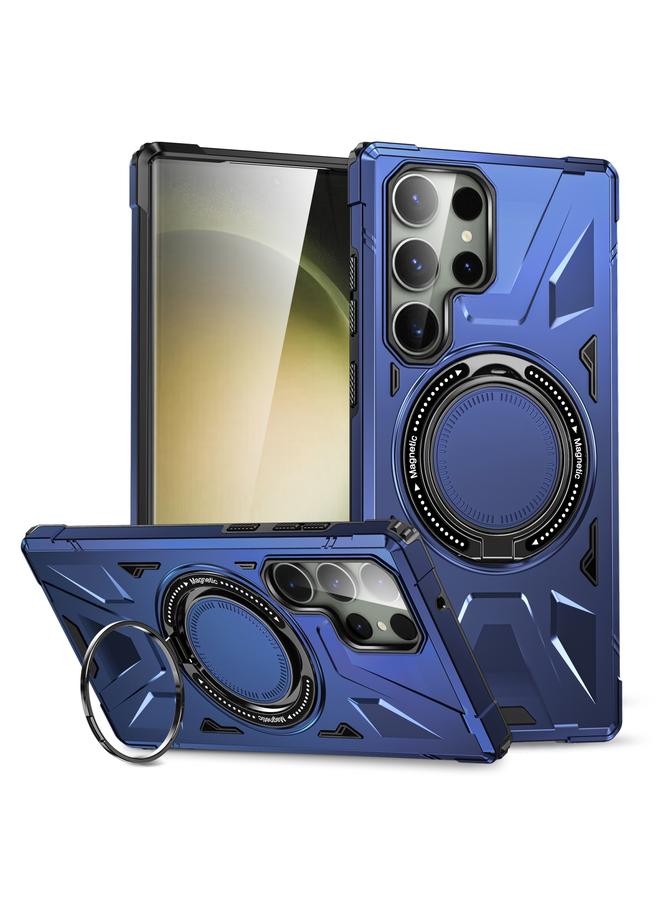 جرين تايجر حافظة هاتف مغناطيسية مقاومة للصدمات لهاتف Samsung Galaxy S24 Ultra 5G MagSafe مع حامل حلقي (أزرق داكن) - Image 1