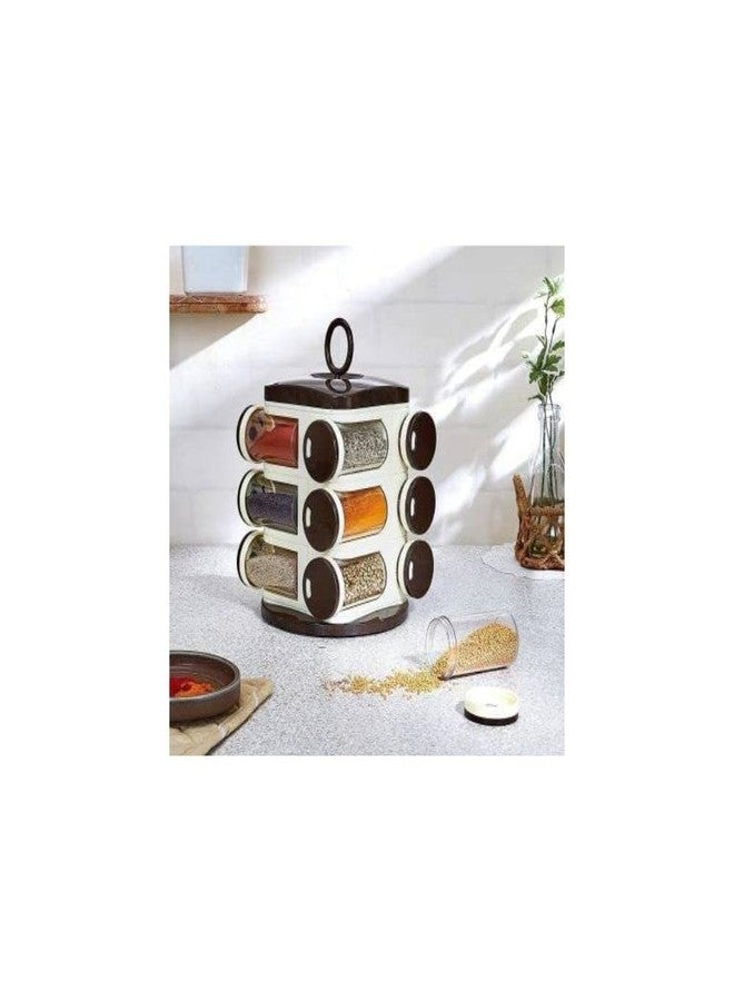Cospex Plastic Revolving Spice Rack Counter top Spice Jar Stainless Steel Rotating Spice Organizer Holder Container Kitchen Spice Set (Multicolor, 12 Pcs Spice Rack)(with 2 Year Replacement Warranty) - Image 4