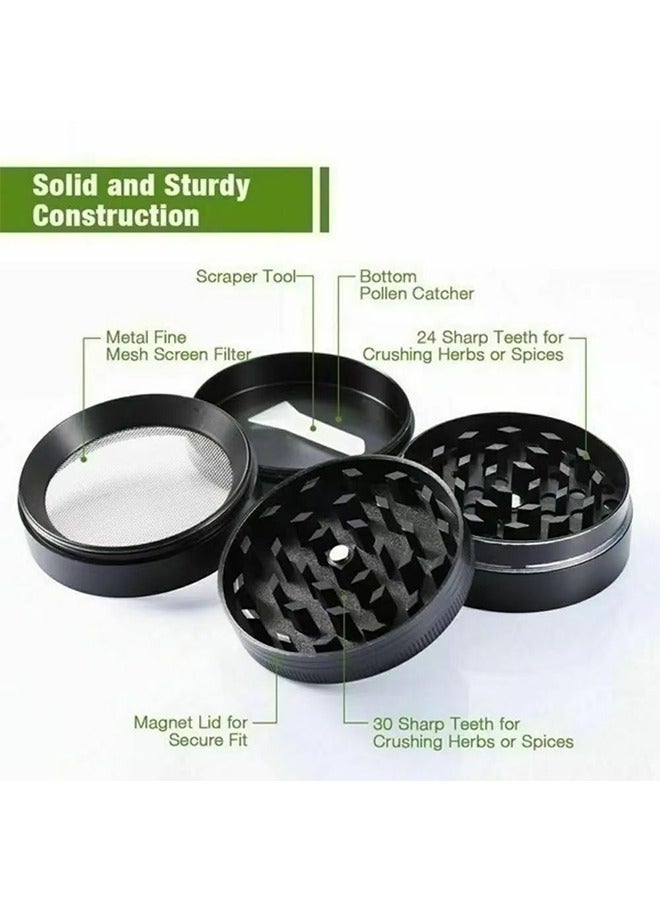 4 Layer Spice Crusher Magnetic Lid Black Coffee Grinder  - Image 3