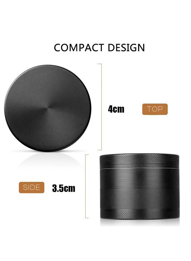 4 Layer Spice Crusher Magnetic Lid Black Coffee Grinder  - Image 2