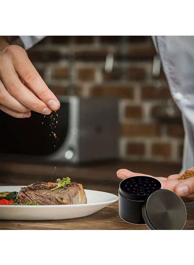 4 Layer Spice Crusher Magnetic Lid Black Coffee Grinder - Image 3