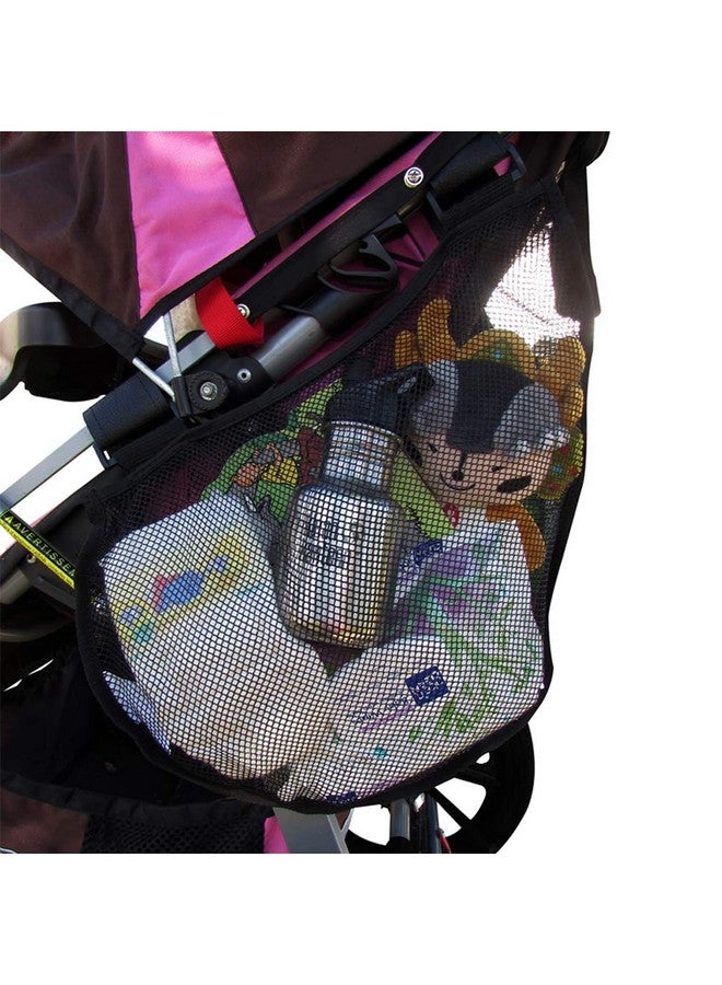 إيفلوتس حقيبة تخزين للدراجات/عربات الأطفال من إيفلوتس، قطعتان - حزام جانبي، خطاف وحلقة سهلة التركيب - تصميم شبكي، أحزمة مانعة للانزلاق، مساحة تخزين إضافية لعربات الأطفال والدراجات، بوليستر متين، لون أسود - Image 1