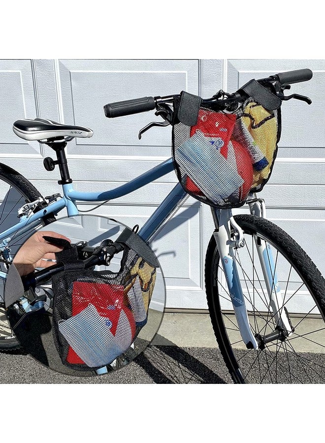 إيفلوتس حقيبة تخزين للدراجات/عربات الأطفال من إيفلوتس، قطعتان - حزام جانبي، خطاف وحلقة سهلة التركيب - تصميم شبكي، أحزمة مانعة للانزلاق، مساحة تخزين إضافية لعربات الأطفال والدراجات، بوليستر متين، لون أسود - Image 4