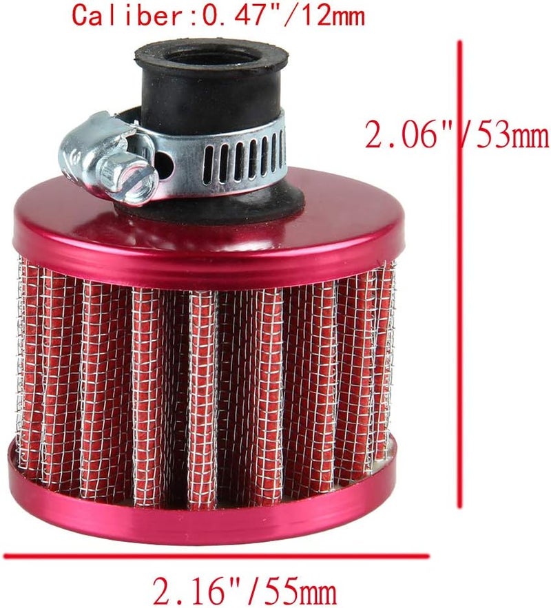 ESUPPORT Universal 12mm Mini Red Cone Cold Air Intake Filter - Image 2