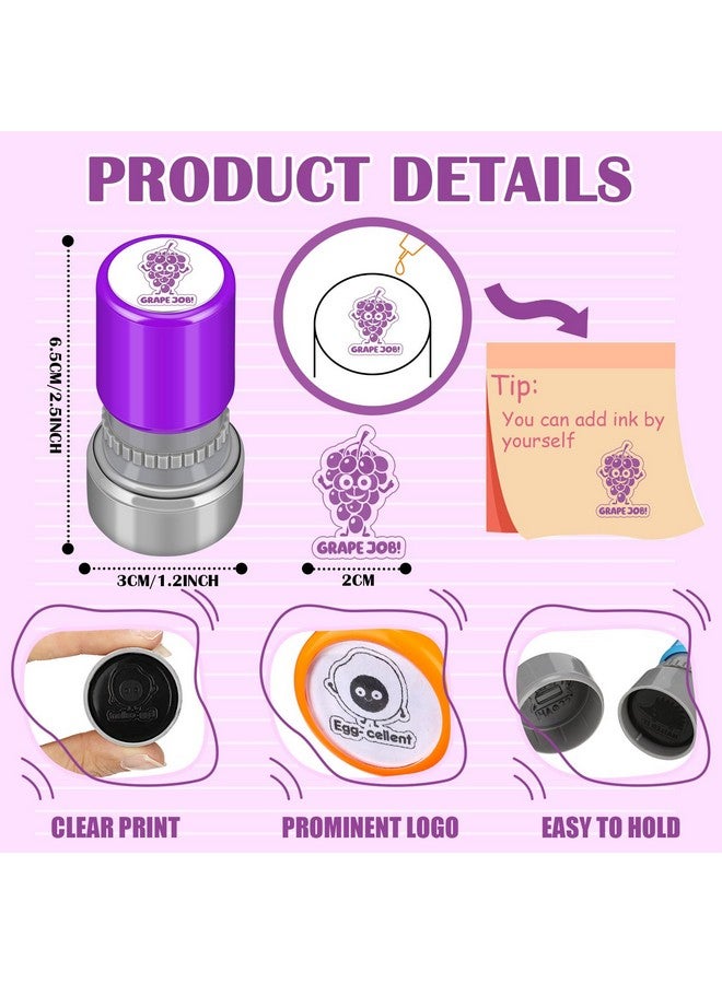 Yinder Yinder 24 Pcs Teacher Stamps for Classroom Self Inking Classroom Stamps Bulk for Teachers Elementary Colorful Motivational Encouraging Gifts(Cute Animal) - Image 2