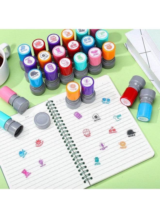 Yinder Yinder 24 Pcs Teacher Stamps for Classroom Self Inking Classroom Stamps Bulk for Teachers Elementary Colorful Motivational Encouraging Gifts(Cute Animal) - Image 4