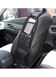 KASTWAVE 2 Pcs Car Seat Side Organizer, Auto Seat Storage Hanging Bag, Phones, Drink, Stuff Holder with Mesh, Pocket for Cars, SUV, Truck  - Image 1