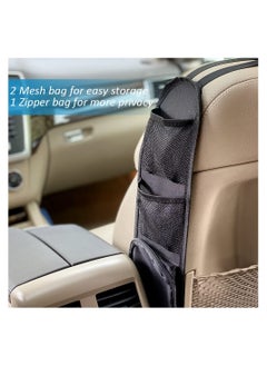 KASTWAVE 2 Pcs Car Seat Side Organizer, Auto Seat Storage Hanging Bag, Phones, Drink, Stuff Holder with Mesh, Pocket for Cars, SUV, Truck  - Image 4