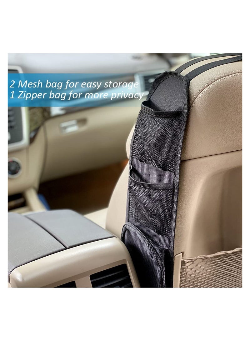 KASTWAVE 2 Pcs Car Seat Side Organizer, Auto Seat Storage Hanging Bag, Phones, Drink, Stuff Holder with Mesh, Pocket for Cars, SUV, Truck  - Image 4