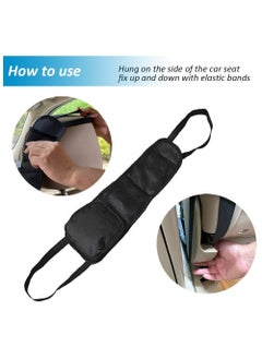 KASTWAVE 2 Pcs Car Seat Side Organizer, Auto Seat Storage Hanging Bag, Phones, Drink, Stuff Holder with Mesh, Pocket for Cars, SUV, Truck  - Image 3