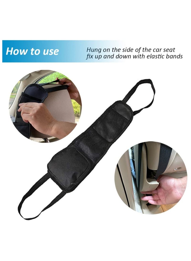 KASTWAVE 2 Pcs Car Seat Side Organizer, Auto Seat Storage Hanging Bag, Phones, Drink, Stuff Holder with Mesh, Pocket for Cars, SUV, Truck  - Image 3
