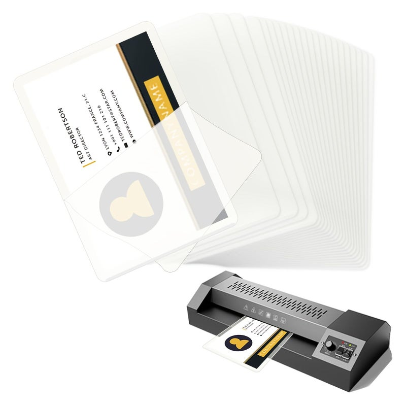 Pack Of 100 Thermal Laminating Sheets 2.6x3.7 Inch 60 Micron For Business Cards - Image 4