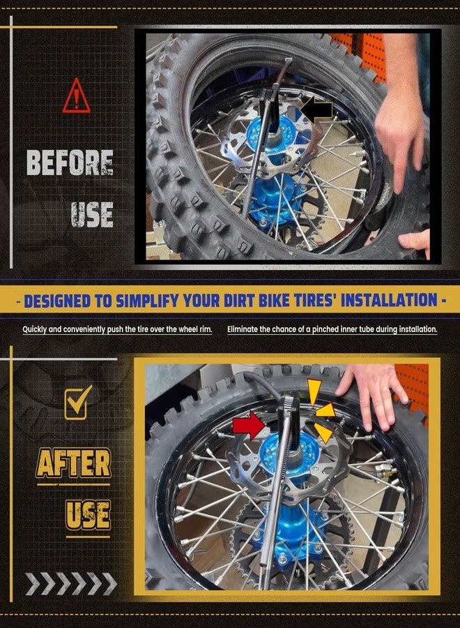 FQRANBO Dirt Bike Tire Changing Tool Kit Fits for Motocross and Enduro, Dirt Bikes 16" to 21" Wheels, Includes 15/17/20/25mm Axles, Black - Image 3