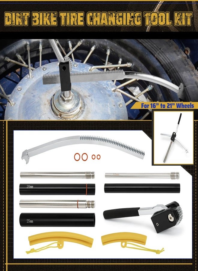 FQRANBO Dirt Bike Tire Changing Tool Kit Fits for Motocross and Enduro, Dirt Bikes 16" to 21" Wheels, Includes 15/17/20/25mm Axles, Black - Image 5
