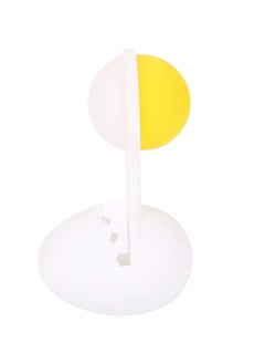 Egg Shape Silicone Tea Infuser Strainer Filter White/Yellow 11.5x11x4.5centimeter