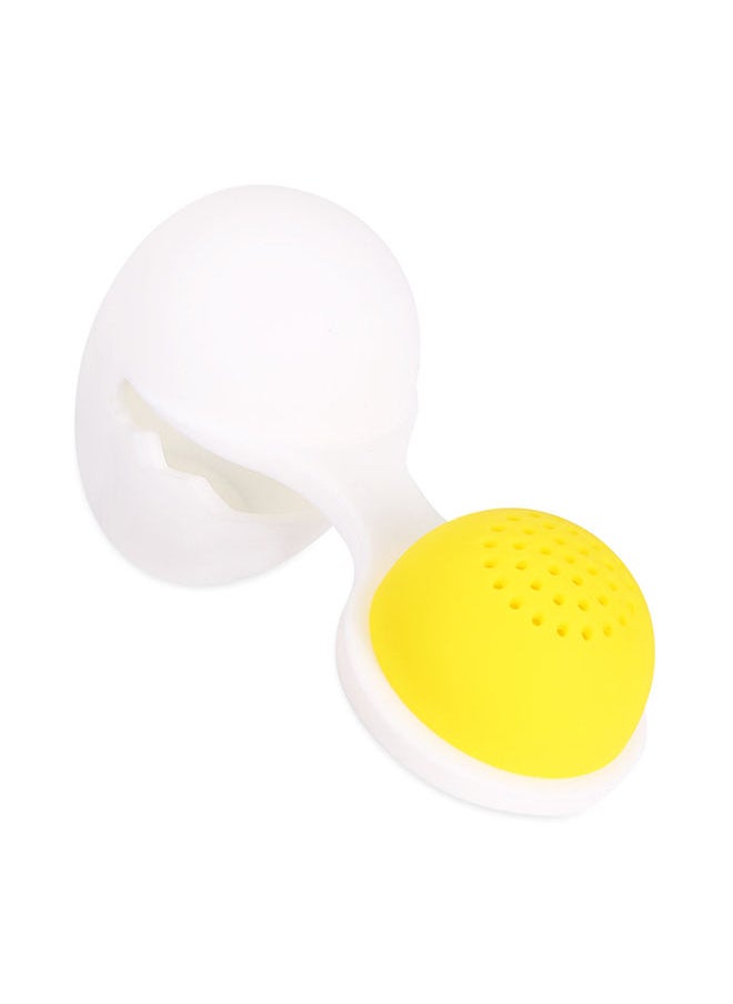 NIBEMINENT - Egg Shape Silicone Tea Infuser Strainer Filter White/Yellow 11.5x11x4.5centimeter - Image 1