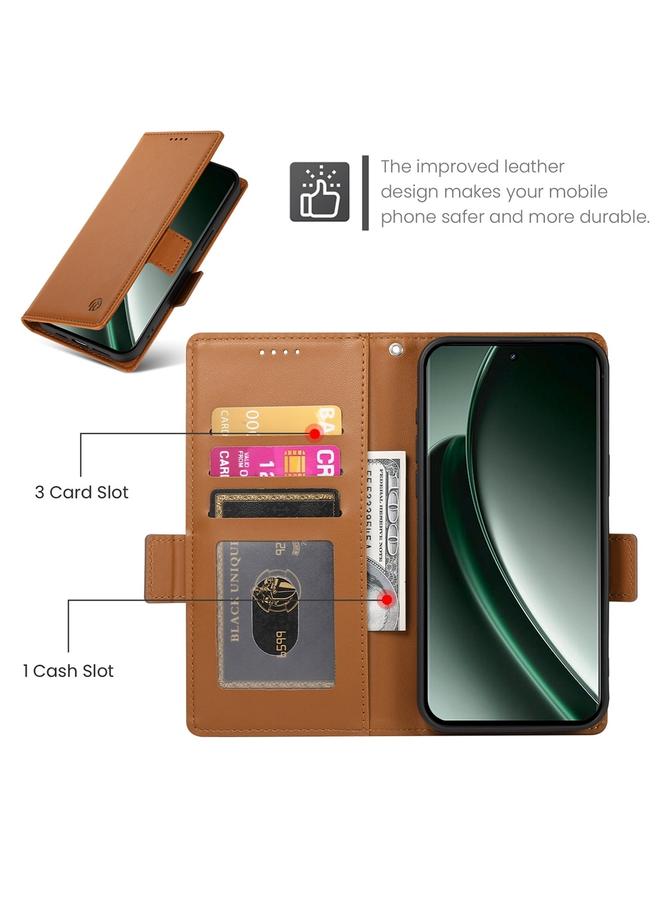 اس-توب جراب هاتف Realme GT 6 Global بمشبك جانبي مغناطيسي من الجلد المصقول - Image 4