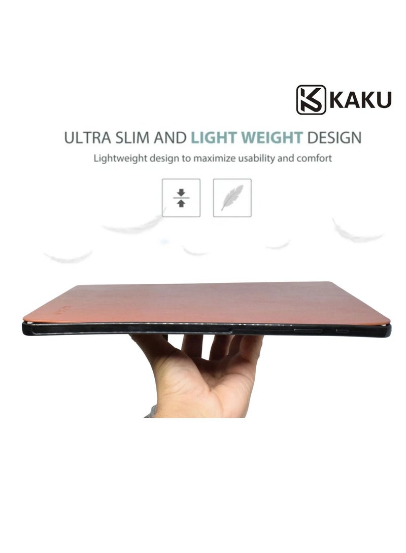Kaku Leather Protective Case Cover For Samsung Galaxy Tablet S7 Fe T730 Brown - Image 4