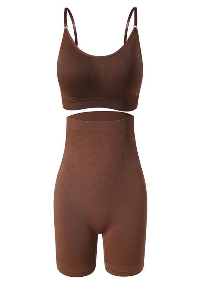 Loquat Oversize Sports Bra And High Waist Pants Set 