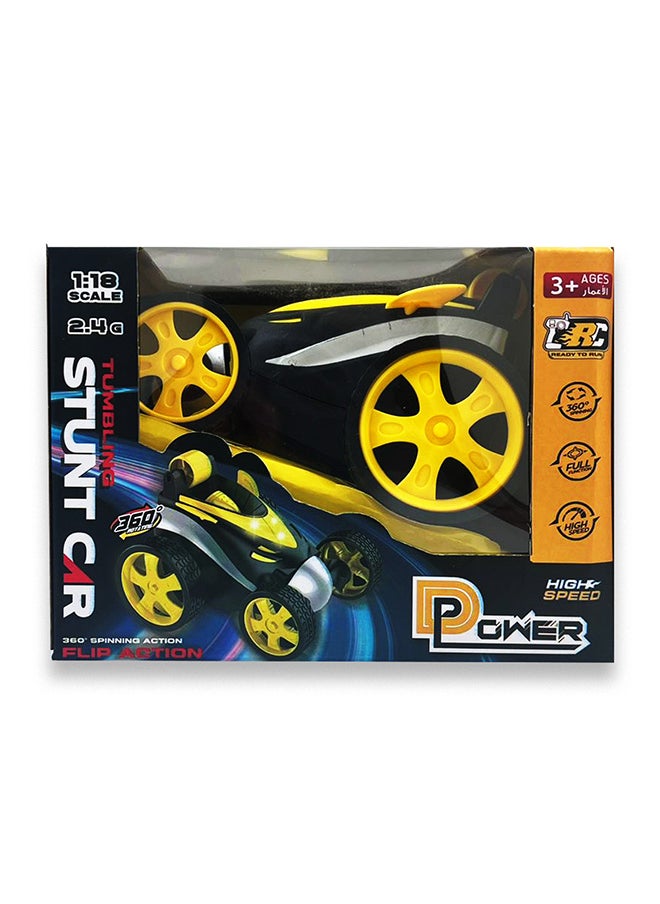 D-Power 1:18 2.4G R/C Mini Stunt Car 360 Degree Rolling Mini Tumbling Stunt Car – Yellow | Ideal for Ages 3+ up  - Image 3