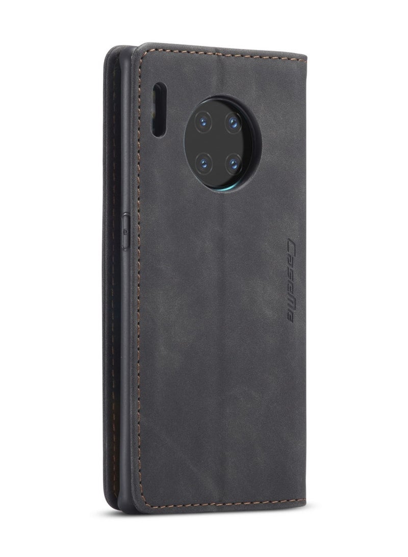 كيس مي جراب جلدي لموبايل هواوي ميت 30 برو 4جي/5 جي من كيس مى جراب حماية قابل للطي مع مسند مغناطيسي وفتحات للبطاقات - اسود - Image 3