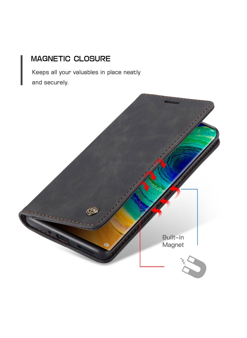 كيس مي جراب جلدي لموبايل هواوي ميت 30 برو 4جي/5 جي من كيس مى جراب حماية قابل للطي مع مسند مغناطيسي وفتحات للبطاقات - اسود - Image 5