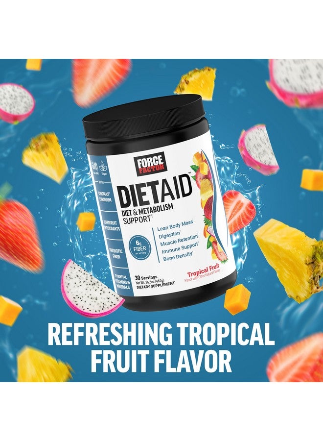 Force Factor Diet Aid Powder, Metabolism Booster & Diet Support Supplement for Lean Body Mass with 15x More Absorbable Chromium, Refreshing & Delicious, Tropical Fruit, 30 Servings - Image 2